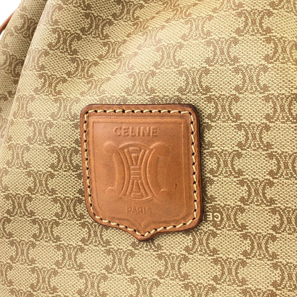 CELINE Macadam Blason Drawstring Bucket Shoulder bag Beige Vintage Old CELINE c5r8u7