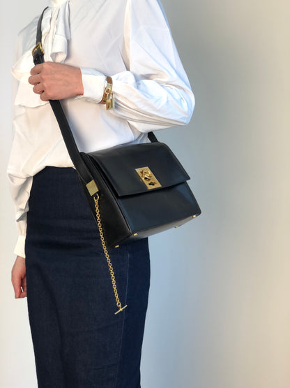 CELINE Gancini Shoulder bag Black Vintage mv6k7d