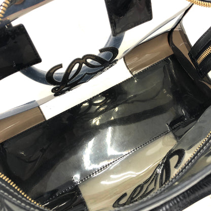 LOEWE Amazona 28 Anagram Clear Vinyl Handbag Black Vintage mgct76