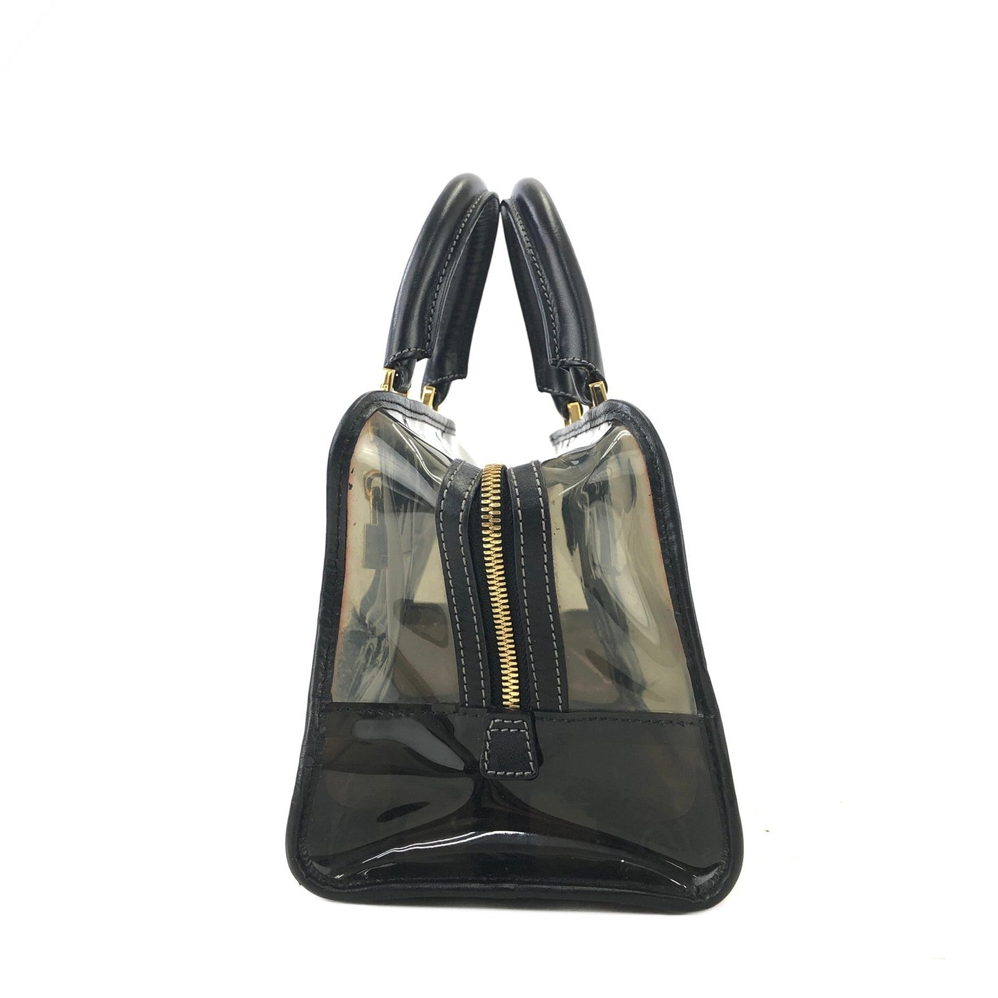 LOEWE Amazona 28 Anagram Clear Vinyl Handbag Black Vintage mgct76