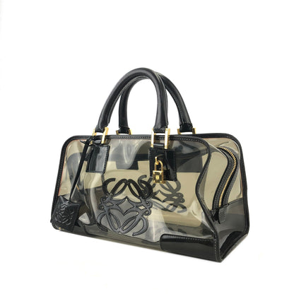 LOEWE Amazona 28 Anagram Clear Vinyl Handbag Black Vintage mgct76