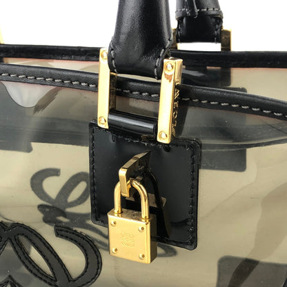 LOEWE Amazona 28 Anagram Clear Vinyl Handbag Black Vintage mgct76