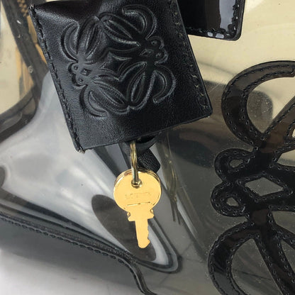 LOEWE Amazona 28 Anagram Clear Vinyl Handbag Black Vintage mgct76