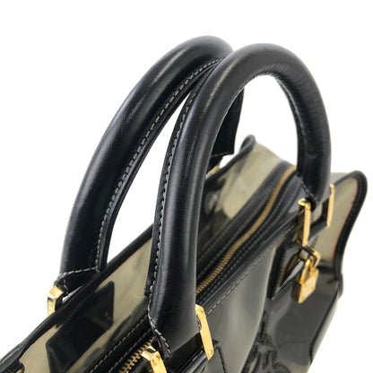 LOEWE Amazona 28 Anagram Clear Vinyl Handbag Black Vintage mgct76