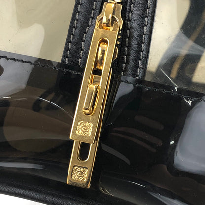 LOEWE Amazona 28 Anagram Clear Vinyl Handbag Black Vintage mgct76
