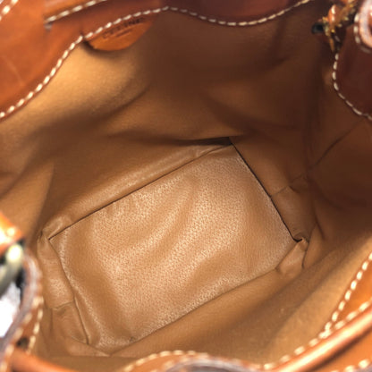 CELINE Macadam Drawstring Bucket Shoulder bag Brown Vintage Old CELINE dymvtd