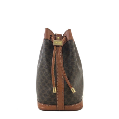 CELINE Macadam Drawstring Bucket Shoulder bag Brown Vintage Old CELINE dymvtd
