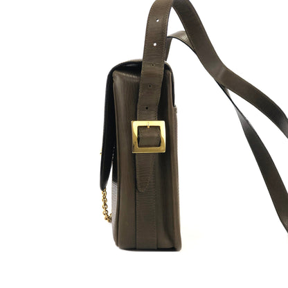 CELINE Mantel Chain Gancini 斜背包 棕色 復古 舊款 Celine b4rzuk