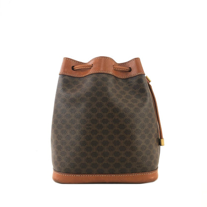 CELINE Macadam Drawstring Bucket Shoulder bag Brown Vintage Old CELINE dymvtd