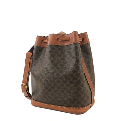 CELINE Macadam Drawstring Bucket Shoulder bag Brown Vintage Old CELINE dymvtd