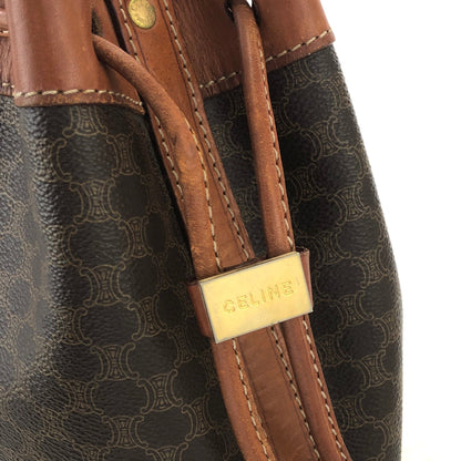 CELINE Macadam Drawstring Bucket Shoulder bag Brown Vintage Old CELINE dymvtd