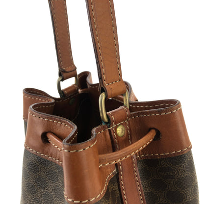 CELINE Macadam Drawstring Bucket Shoulder bag Brown Vintage Old CELINE dymvtd