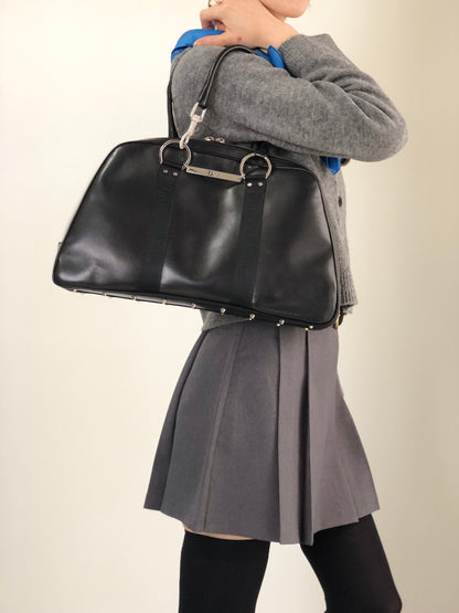 Christian Dior Street Chic Logo Small Boston bag Handbag Black Vintage yt7ssi