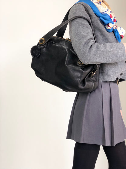 LOEWE Anagram Handbag Black Vintage x7a23e