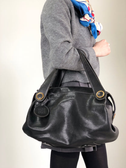 LOEWE Anagram Handbag Black Vintage x7a23e