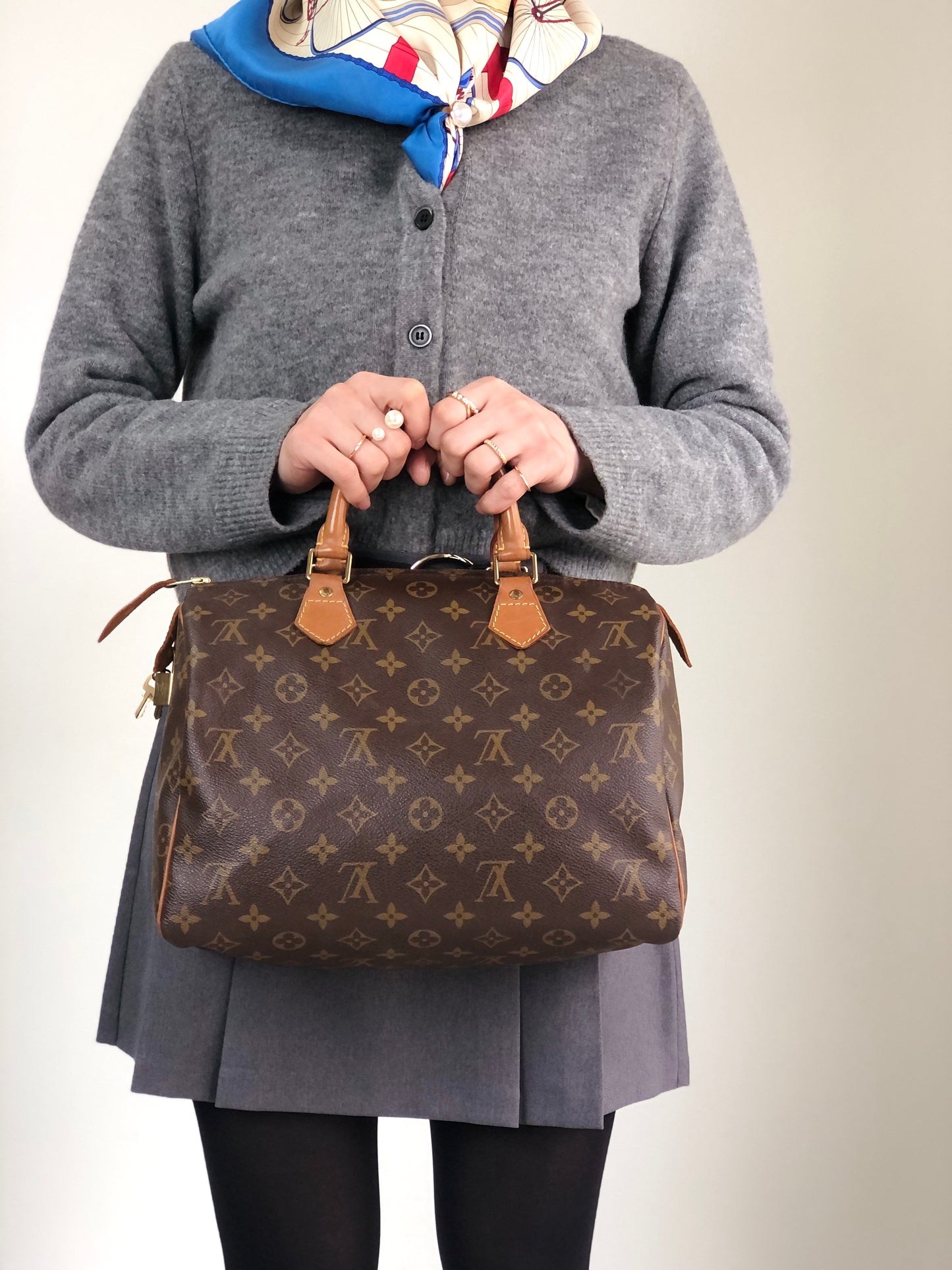 LOUIS VUITTON Monogram Boston bag Handbag Brown Vintage ancjxg