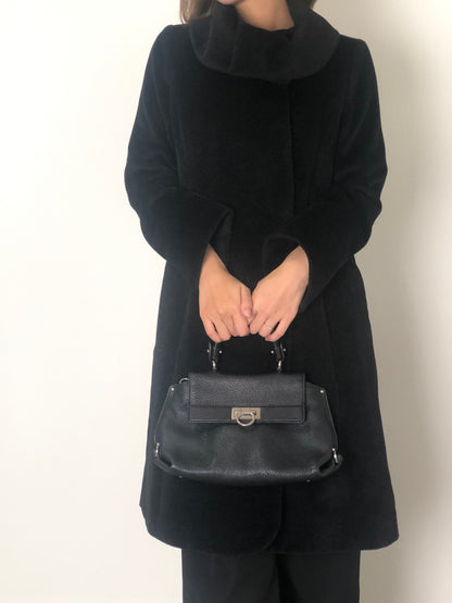 Salvatore Ferragamo Gancini Two-way Handbag Shoulder bag Black Vintage 82dd4b