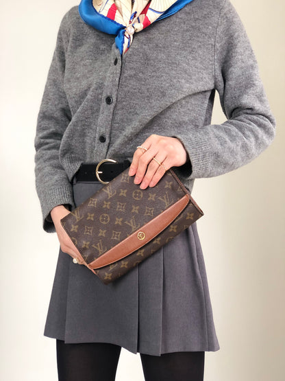 LOUIS VUITTON Monogram Shoulder bag Brown Vintage yz6dcp