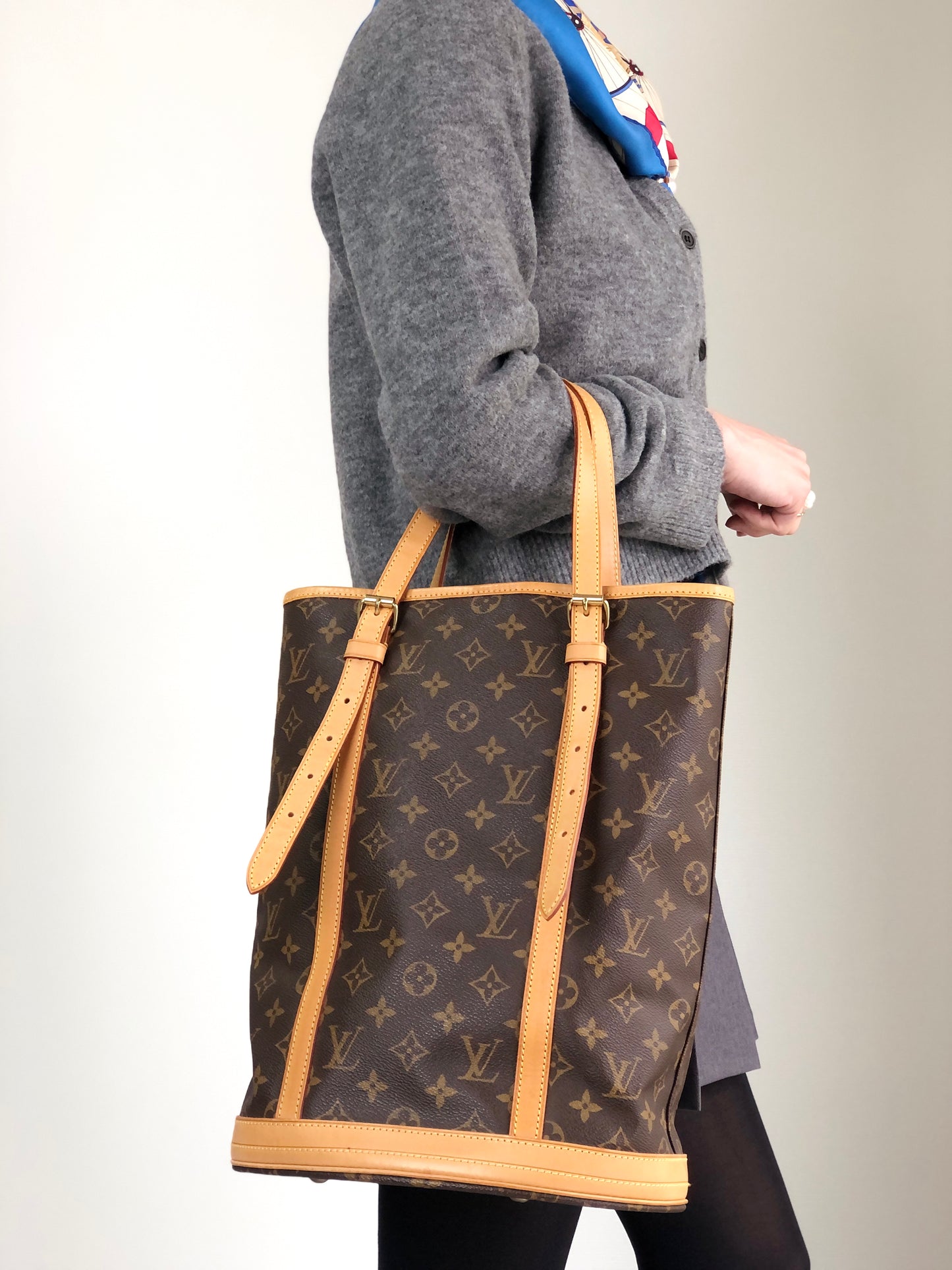 LOUIS VUITTON Monogram Totebag Brown Vintage nh8c8s