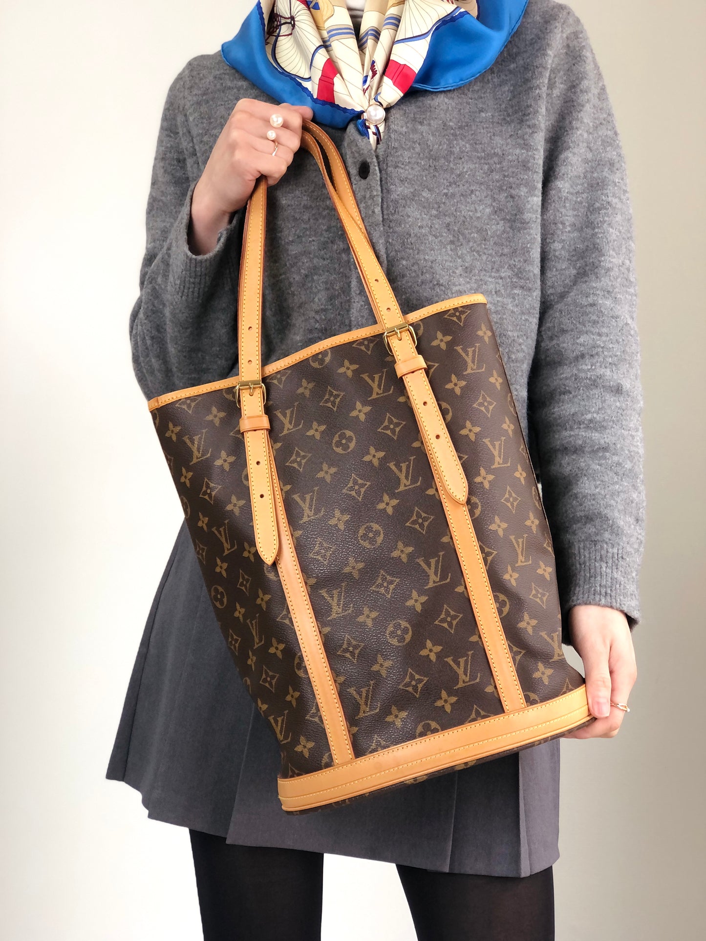 LOUIS VUITTON Monogram Totebag Brown Vintage nh8c8s