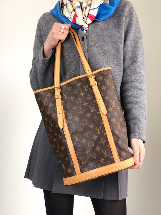 LOUIS VUITTON Monogram Totebag Brown Vintage nh8c8s