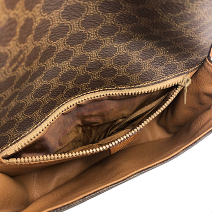 CELINE Macadam Front Buckle Flap Shoulder bag Brown Vintage Old CELINE 5k83gw
