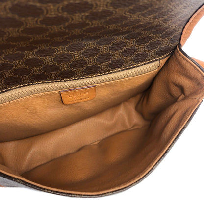 CELINE Macadam Front Buckle Flap Shoulder bag Brown Vintage Old CELINE 5k83gw
