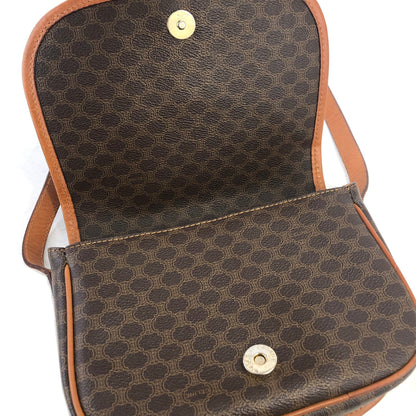 CELINE Macadam Front Buckle Flap Shoulder bag Brown Vintage Old CELINE 5k83gw