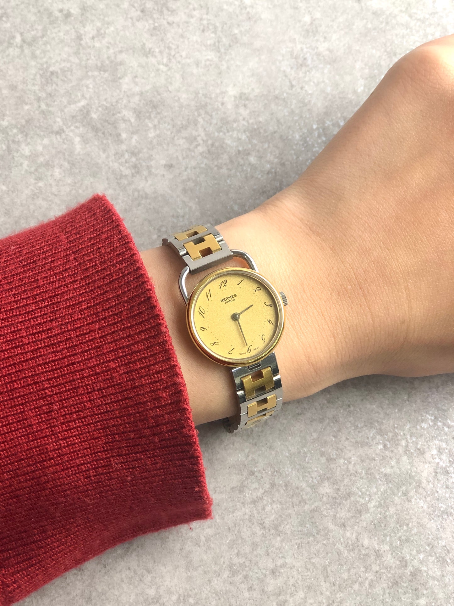 HERMES Watch Arceau Gold×Silver Vintage 5s8mvn