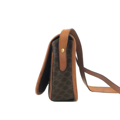 CELINE Macadam Front Buckle Flap Shoulder bag Brown Vintage Old CELINE 5k83gw
