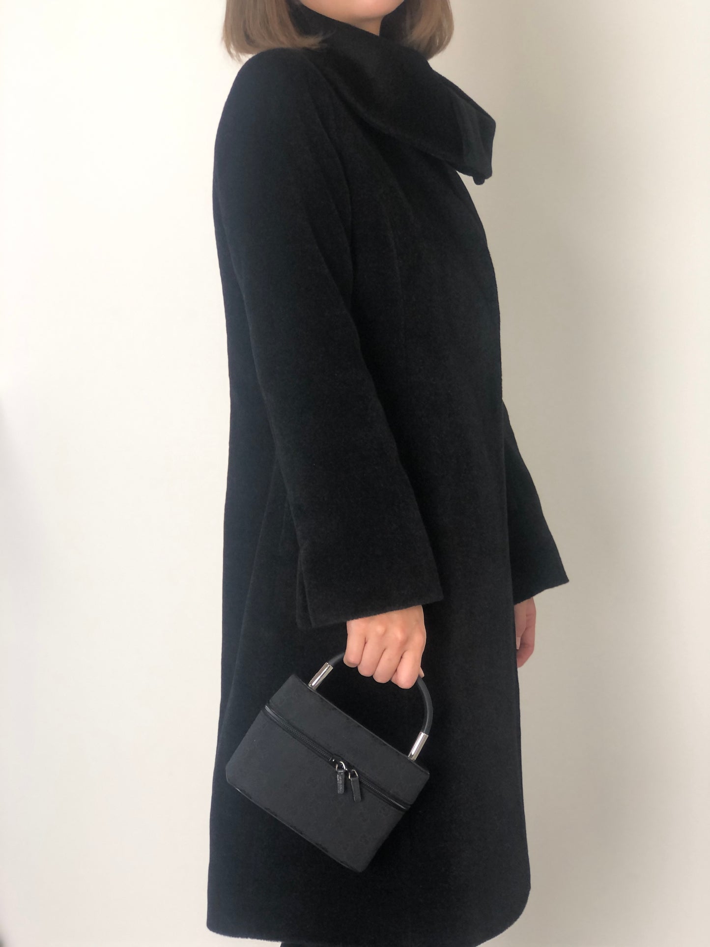 GUCCI GG Canvas Small Handbag Vanity bag Black Vintage ddp5pe