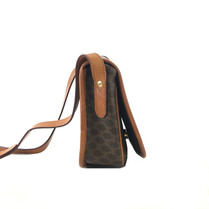 CELINE Macadam Front Buckle Flap Shoulder bag Brown Vintage Old CELINE 5k83gw