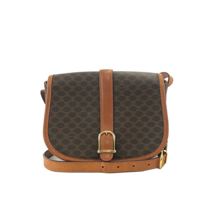 CELINE Macadam Front Buckle Flap Shoulder bag Brown Vintage Old CELINE 5k83gw