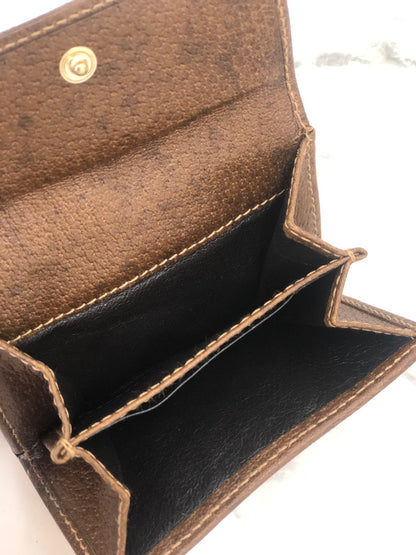 GUCCI GG Pattern New Jackie Canvas Leather Folded Wallet Brown Vintage xspwau