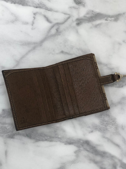 GUCCI GG Pattern New Jackie Canvas Leather Folded Wallet Brown Vintage xspwau