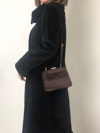 PRADA Metal Closure Shoulder bag Brown Vintage z6hamg