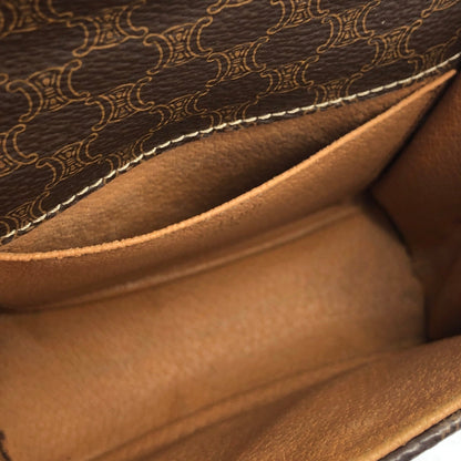 CELINE Macadam Gancini shoulder bag mini bag handbag 2way Brown Vintage Old Celine t6vjtc