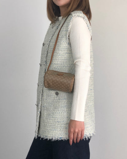 CELINE Macadam Blason Small Shoulder bag Beige Vintage n3gs7s