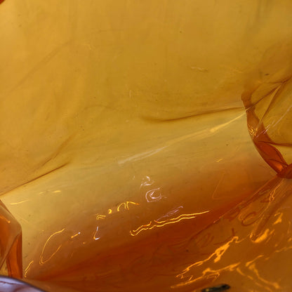 愛馬仕旋轉鎖透明乙烯基凱莉包手提包橙色復古舊款 4xk2rm