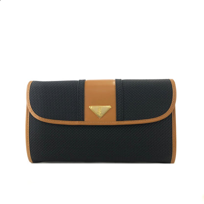 Yves Saint Laurent YSL Triangle logo Clutch bag Black Vintage Old suxezx