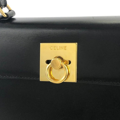 CELINE Gancini 兩用單肩包手提包黑色復古舊 Celine dn2fvc