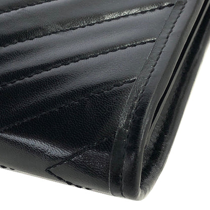 Yves Saint Laurent YSL Logo Chevron Clutch bag Black Vintage Old mhufpx