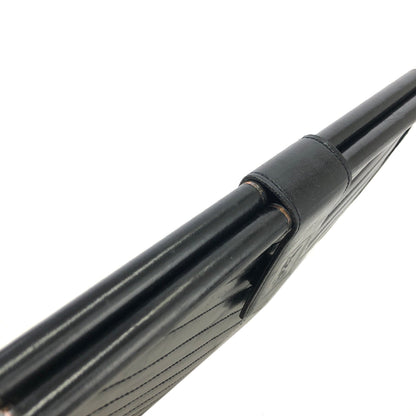 Yves Saint Laurent YSL Logo Chevron Clutch bag Black Vintage Old mhufpx