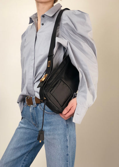PRADA Padlock Shoulder bag Black Vintage thx6f8