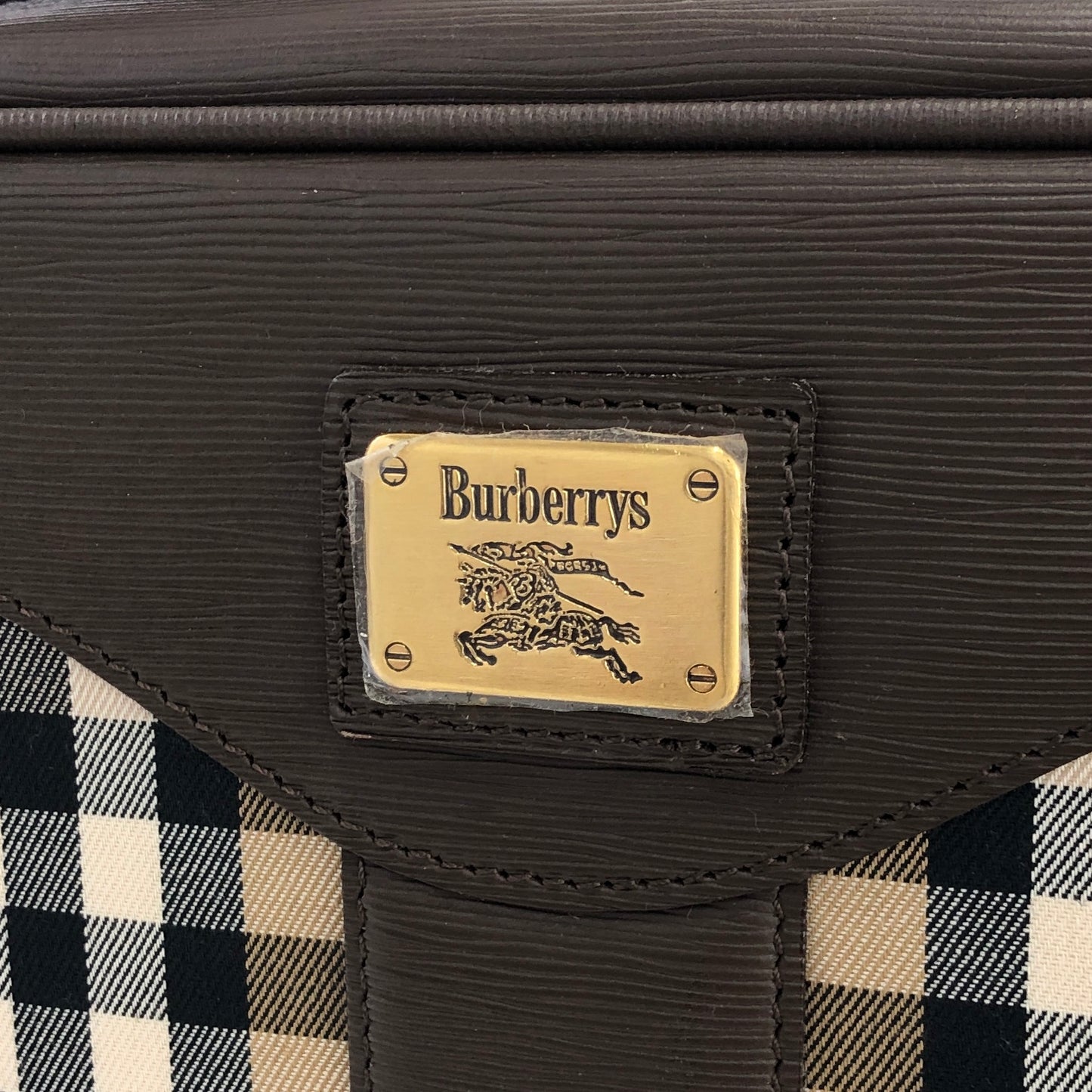 Burberrys Logo Canvas Leather Shoulder bag vintage 5trwm3