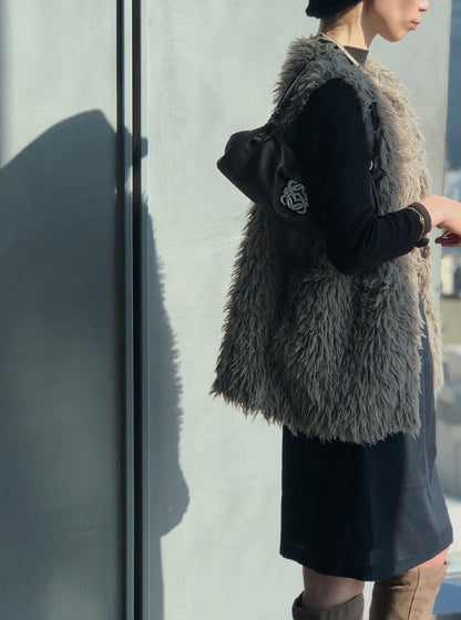 LOEWE Anagram Handbag Hobobag Brown Vintage mcgv5x