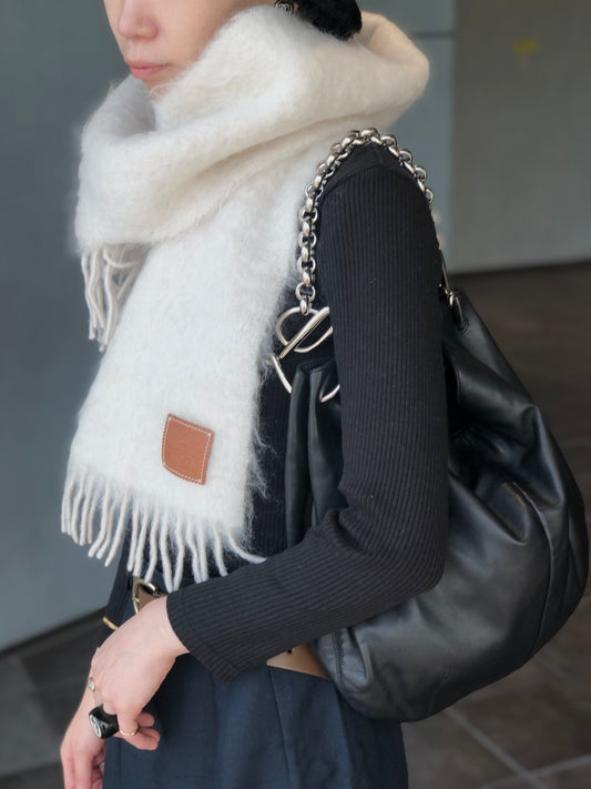 LOEWE Chain Shoulder bag Hobobag Black Vintage zm3zxy