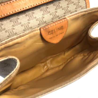 CELINE Macadam Blason Round Small Shoulder bag Beige Vintage Old CELINE e2k8jy