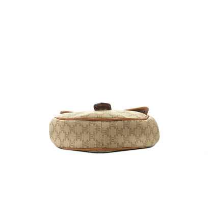 CELINE Macadam Blason Round Small Shoulder bag Beige Vintage Old CELINE e2k8jy