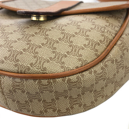 CELINE Macadam Blason Round Small Shoulder bag Beige Vintage Old CELINE e2k8jy
